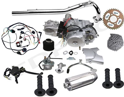 125cc Semi Auto Engine Motor Kit 3+1 Reverse For ATV Quad Buggy Go Kart Coolster