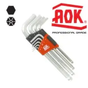 AOK Ball Metric Allen Hex Key Set 9-Peice - Professional Quality