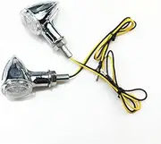 Chrome Motorcycle LED Turn Signal for Cruiser Chopper Bobber Old School Custom