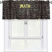 DEXNEL School Math Home Curtain Valance Window Treatment For Living Room, 54 X 18 Inch