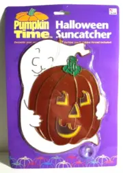 Halloween Sun Catcher Ghost Pumpkin Window Hanging Decor Vintage Kmart