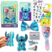 Hair Accessories Set - Bundle with Disney Hair Ties, Claw Clip, Brush, Barrettes, Stickers, and More | Stitch Accessories for Girls, Kids