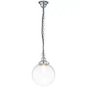 Clear Glass Chain Chrome Pendants Lights Balls Period Lighting Sphere