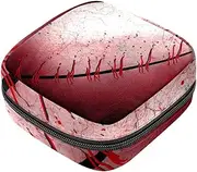 Period Bag,Sanitary Napkin Storage Bag,Baseball Texture,Tampon Bag for Purse