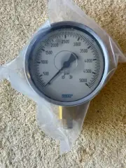 WIKA 5000 PSI Oil-Filled Pressure Gauge 316 Stainless Tube NOS 4"