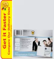 10 x Marbig A4 White Gloss Professional Presentation Single Pocket Folders