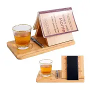 Wooden Triangle Night Stand Book Holder with Drink Holder Book Corner Display