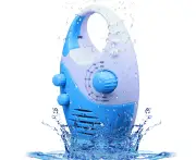 Waterproof Shower Radio, Adjustable Volume Shower AM FM Button Speaker, Bathroom Shower Speakers Wireless Radio with Top Handle