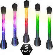 NATIONAL GEOGRAPHIC Air Rocket Toy Refill – Ultimate LED Rocket Collection with 5 Light-Up Air Rockets, Compatible with All Stomp and Launch Air Powered Rocket Launcher Sets