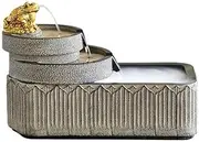 Tabletop Water Fountain Wealth Attracting Flowing Water Ornaments Fountain Fish Pond Landscaping Living Room Office Desktop Circulating Water Feature Decoration Office Relaxation Meditation Fountain