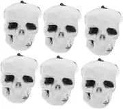 ERINGOGO 6Pcs Miniature Skull Head Statues for Halloween Party Decorations Realistic Skull Ornaments for Home Bar and Scene Layouts for Masquerade and Carnival Use