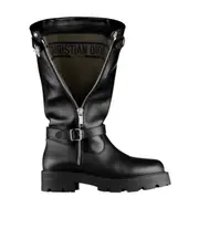Christian Dior Buckle Detailed Zip-Up Boots 35,37.5,37,38.5,38,39,40,41,36.5,35.5 Black