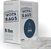 Pinnacle Mercantile 5lb Box Rags 100% Cotton T-Shirt Knit Bulk Pack Size Variety All New Material Unhemmed Multipurpose Cleaning Cloths Automotive Detailing, Shops, Janitorial, Home Packaged in USA