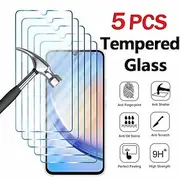 5 pcs Screen Protector For Samsung Galaxy S24 Ultra Plus S23 S22 S21 S20 Ultra Plus FE S25 Ultra Tempered Glass 9H Hardness Anti-Fingerprint High Definition Ex