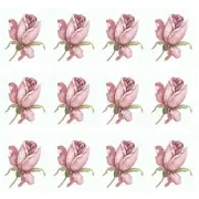 12 Pink Rose Bud Flower 1.25 Inch Overglaze Waterslide Ceramic Decals