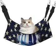 EdWal Blue Stripe Stars Skull print Soft Sleeping Hammock Cat Hammock for Cage Hanging,Pet Hammock Bed Adjustable for Small Animals