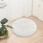 Tie Dye White Round Rugs Small 3x3 ft Fluffy Circle Rug Furry Carpet Shaggy