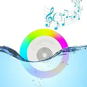 Portable Pool Bluetooth Speaker, IPX7 Waterproof Floatable Speaker with RGB Lights, Shower Speakers Built in HD Micphone for Home Shower Outdoors Pool Travel