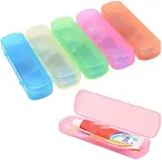 4 Pieces Portable Plastic Toothbrush Case Container Toothpaste Storage Box Toothbrushes Holder for Travel Use