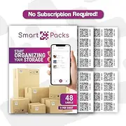 [SmartPacks] Smart Storage Labels – Premium QR Code Stickers with App – Advanced Pack and Track Labels with QR Code for Inventory, Storage, Moving – Intuitive App - 48 Stickers