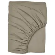 ULLVIDE fitted sheet, grey-beige, Single