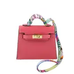 HERMES KELLY TWILLY BAG 拼色迷你凱莉包吊飾(唇膏粉/古典玫瑰粉) H080208CC AM