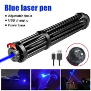 5mW Power USB Blue Laser Pointer Visible Dot Light+ 5 Star Caps Focus Lazer