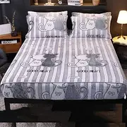 Coral Fleece Fitted Sheets Plus Fleece Winter Thick Warmth Flannel Bed Cover King and Queen Fixed Bedspread-C_150*200cm+30cm(3pcs)
