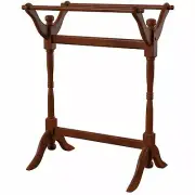 Cherry Finish Wooden Quilt Rack Stand Blanket Bedspread Storage Towels Display