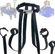 4-Point Adustable Dog Safety Collar Harness, Pet Harness with Four Variable 24in Vertical Clips, Collar Diameter adjusts from 3.5-5.5in No-Choke Pet Harness with Easy Set up for Small to Meduim Dogs