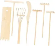 1 Set Decorative Mini Rakes Creative Rakes for Art Compact Tabletop Tools for Meditation Garden Projects for Crafting and Home Decor