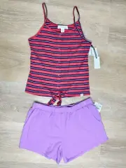 2pc Nordstrom Treasure & Bond Stripe Tank Top XL 14/16 + Freshman Shorts L 12/14