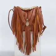 Fashion Western Style Men's Bag, With Solid Color Fringes, Ideal For Women