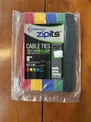 Reusable Velcro Zip Ties, Zipits Cable Ties Hook And Loop 8’’ 75pc