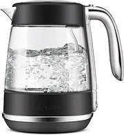 Breville the Crystal Luxe™ Electric Glass Kettle, BKE765BTR, Black Truffle
