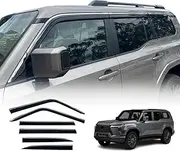 OAD4X4 Weathershields Compatible with Lexus GX550 2024-Onwards, Stainless Edge Weather Shields Window Visors Wind Deflectors Sun Rain Guard 6PCS Set