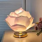Lotus Flower Bedside Side Table Lamp Light Pink