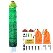 Electric Fence Netting, 1.06 x 49.98 m, PE Net Fencing with Posts & Double-Spiked Stakes, Utility Portable Mesh for Goats, Sheep, Lambs, Deer, Hogs, Dogs, Used in Backyards, Farms, and