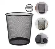 3PCS Mesh Metal Wire Waste Paper Basket, Lightweight Circular Trash Dia23x27cm