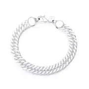 10mm Men's 925 Silver Chunky Ring Cuban Chain Bracelet Men's Boys Gift