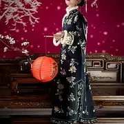 [JIMINISO] 2023 Winter Imitation Chinese Qing Dynasty Antique Clothes Ruyi Lapel Ancient Thermal Padded Cotton Improved Cheongsam Dresses
