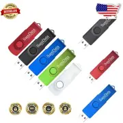 Colorful 5 Pack USB Flash Drives - Durable 128GB Memory Sticks with LED Lights