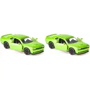 2x Siku Dodge Challenger SRT Hellcat Green Diecast Kids/Children Toy Car 3y+