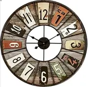 Garden Wall Clock, Silent Wall Clock Large Vintage Garden Ornament Wall Clock for Garden/Patio/Yard/House
