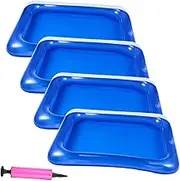 KICHOUSE Inflatable Square Table Cooler Pool Drink Float Inflatable Ice Serving Bar Ice Chilled Serving Platter Set of Pump Random Color