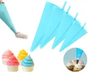 4 Pcs DIY Silicone Icing Piping Cream Pastry Bag Reusable Cake Decorating Tool