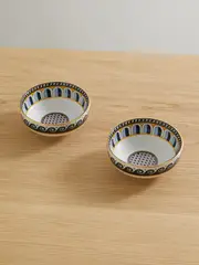 [La DoubleJ] La DoubleJ - Set Of Two Gold-plated Porcelain Snack Bowls - White - One size One size White