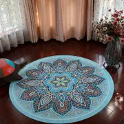 Large Round Patterned Yoga Mat 3mm Thickness Natural Rubber Base 140cm