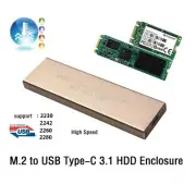 High Speed PCIE USB3.1 HDD Enclosure M.2 to USB Type-C 3.1 Hard Drive Case