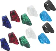 OFFIGAM 12pcs Finger Thumb Picks: Banjo Ukulele Guitar Flat Picks - for Acoustic Guitar Fingerstyle Harp and Bass Musicians